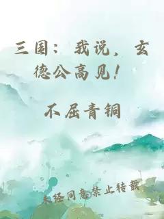 三国：我说，玄德公高见！
